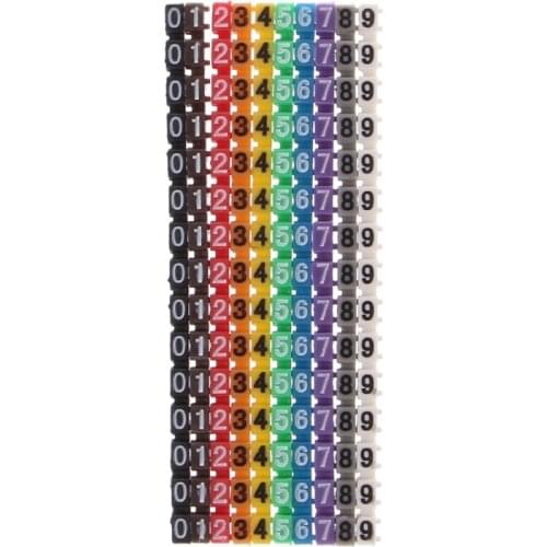 150 Pcs Cable Markers Colourful C-Type Marker Number Tag Label For 2-3mm Wire L15