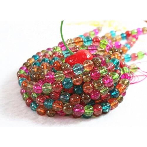 Hot sale top quality multicolor simulated tourmaline crystal stone 6mm 8mm 10mm 12mm fashion round loose beads diy jewelry B176