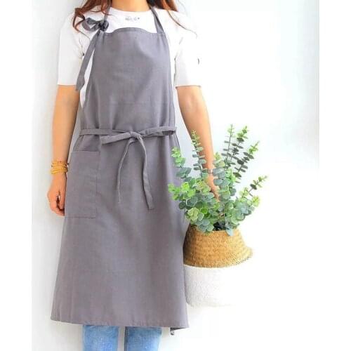 Cotton linen Aprons Sleeveless Florist coffee shop work apron kitchen aprons for women Cooking Baking Restaurant apron Pinafore