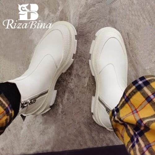 RIZABINA Ins Fashion Ankle Boots For Women 2021 Platform Winter Shoes WomanS High Heel Short Boot Lady Footwear Size 34-42
