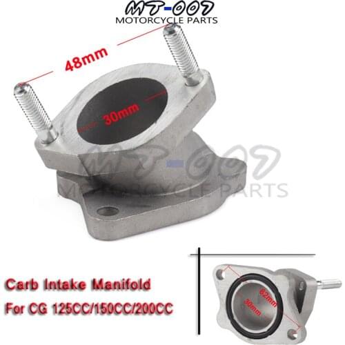 Carburetor Carb 30mm Intake Manifold Boots For CG 125CC/150CC/200CC ATVS quads dirt bikes go karts Dune buggy Aluminum