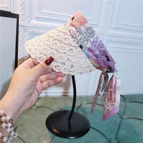 Korean Women Empty Top Straw Sun Visor Hat Contrast Color Patchwork Wide Brim Sunscreen Adjustable Beach Baseball Cap