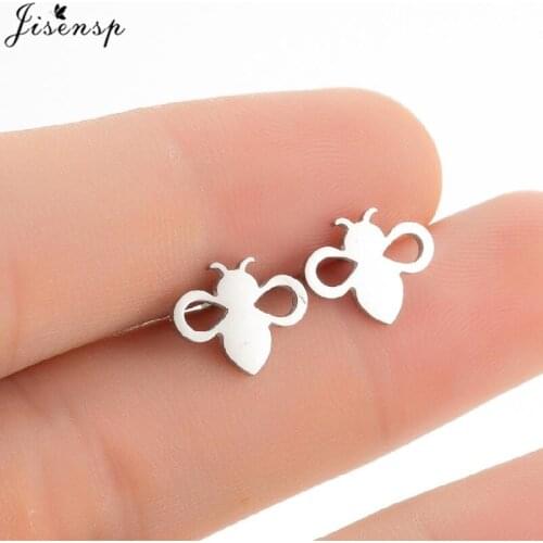 Tiny Stainless Steel Animal Birds Stud Earrings for Women Girls Cute Butterfly Parrot Hummingbird Bee Earings Jewelry Accessory