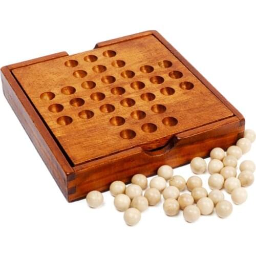 Marble Solitaire Europe Board Cognitive Toys Fun Intellectual Strategy Games