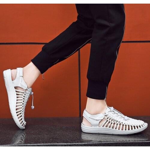 2020 mens sandals handmade woven slipper casual shoes euro and American style summer slip on women size include