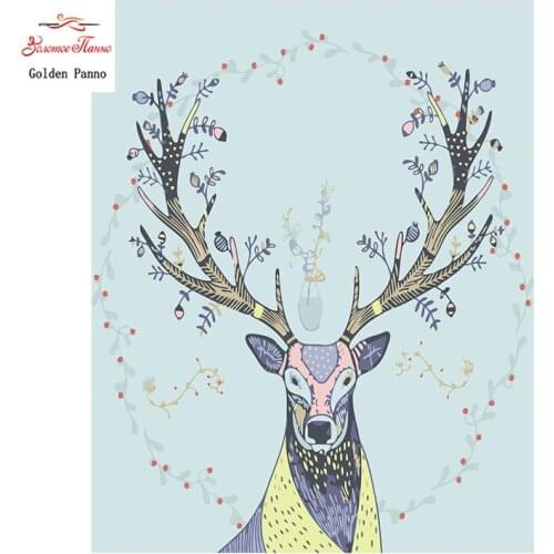 Golden Panno,Needlework,DIY DMC Cross stitch,Sets For Embroidery kit 14ct unprinted Camouflage deer cross-Stitching,christmas930