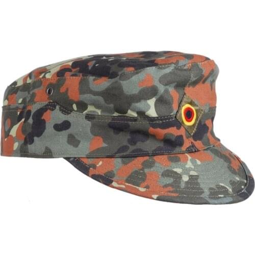 WWII GERMAN ARMY FLECKTARN MILITARY CAMOUFLAGE CAMO FIELD CAP HAT Bergmutze