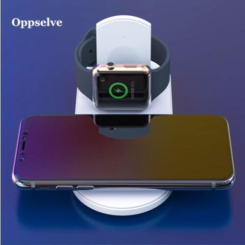 Oppselve 2 in 1 Wireless Charger 10W Fast Wireless Charging Pad For iPhone 11 Pro Max Huawei for Apple Watch Series 5 4 3 2 1