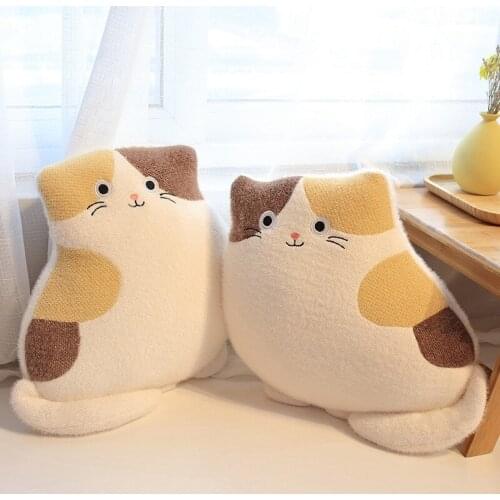 35cm Warm Cats Plush Stuffed Pillow Chair Cushion Home Decor Toys Nap Pillow Doll Friends Lovers Birthday Valentines Gift