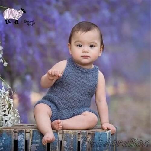 Newborn Photography Props Clothes Crochet Jumpsuit Baby Boy Photo Shoot Props Infant bebe fotografia Accessories Newborn foto