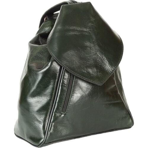 First Class Original Genuine Calfskin Handmade Womens Back Bag Zippered Lining Pocket Leather Phone Holder Mouth Width 25 Cm