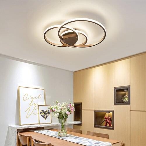 New LED Ceiling Lamp Bedroom Living Room Study Modern Creative Dimmable With Remote Control Circle Chandelier Lighting Fixture