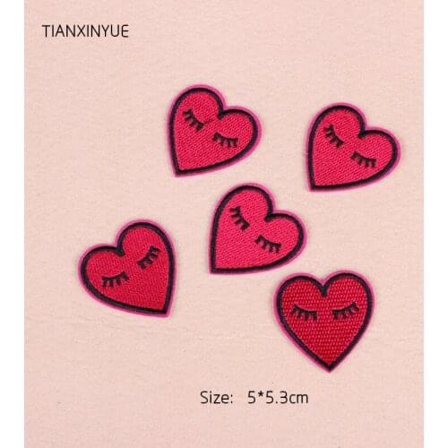 TIANXINYUE 20pcs/lot Love smile patch iron on patch Motif sew on iron on Applique DIY cartoon cloth accessory