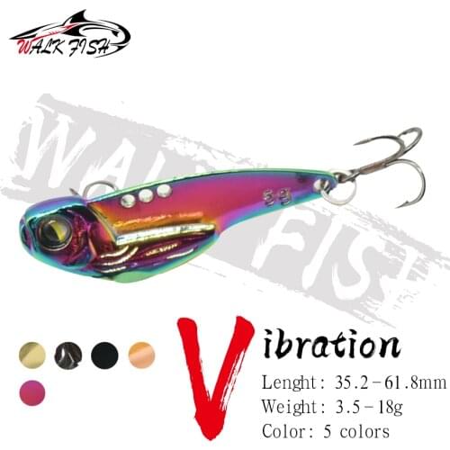 WALK FISH Metal Mini VIB Spoon Wobbler Fishing Lure 3.5g 5g 7g Fishing Tackle Bass Pin Crankbait Vibration Spinner Sinking Bait