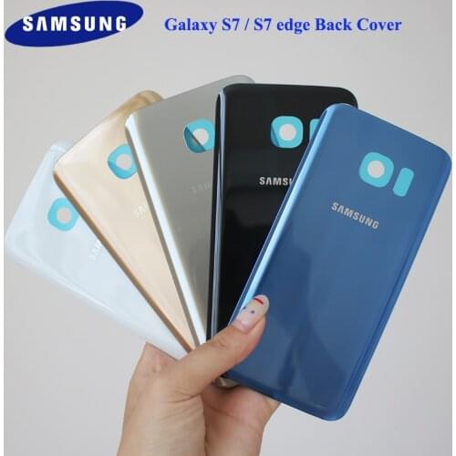 Samsung Galaxy S7 Edge G935 S7 G930 Battery Back Cover Rear Glass Door Housing Replacement Repair Parts With Adhesiver Stickers