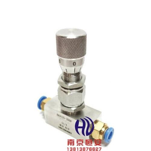 Fit 4 6 8 10 12 14mm OD PU Tube Push In Bulkhead 304 Stainless Shut Off Metering Micro Needle Valve Flow Regulating
