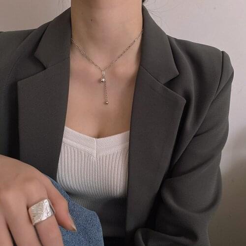 S925 Sterling Silver Necklace for WomenLight Luxury Necklace Clavicle Chain Long Autumn and Winter Jewelry Wholesale