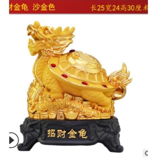 Golden Money Town House Recruitment Handicraft Living Room Office Decoration Dragon Turtle Get rich right away home statues
