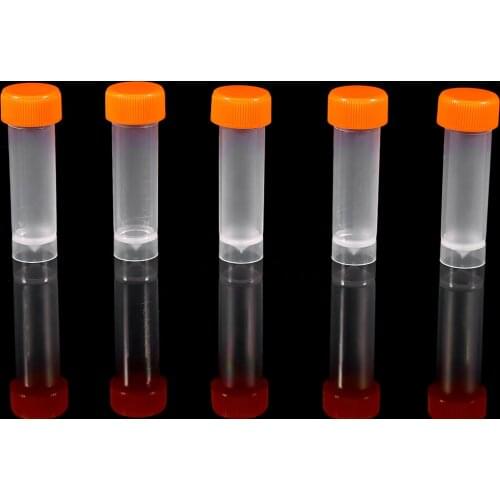 10pcs/Lot 5ml Plastic Frozen Test Tubes Vial Screw Seal Cap Pack Container With Silicone Gasket Orange Cover