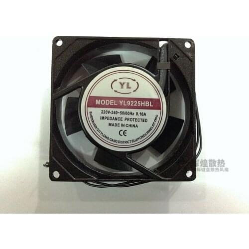 YONG GANG YL9225HBL AC 240V 0.1A 90x90x25mm 2-Wire Server Cooling Fan