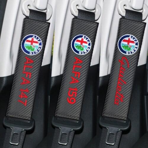 2pcs Carbon fiber Car Seat belt Cover for Alfa Romeo 159 147 156 giulietta 147 159 mito Car-styling Accessories