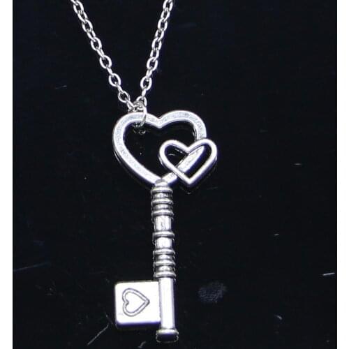 20pcs New Fashion Necklace 42mm vintage skeleton key Pendants Short Long Women Men Colar Gift Jewelry Choker