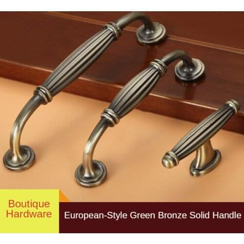 5 Colors Antique Kitchen Cabinet Door Handle Zinc Alloy European Style Wardrobe Drawer Knob Green Bronze Furniture Hardware