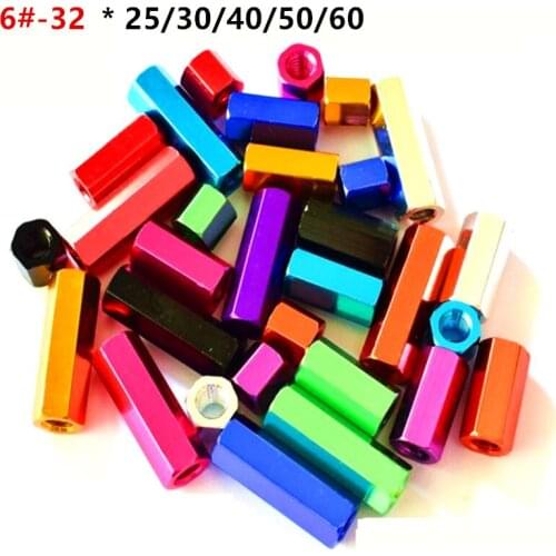 6#-32 Hex Color Aluminum Alloy Studs Pillars Standoff Spacers Screw For Electric RC Toy Car Model Airplane Spacing Screws