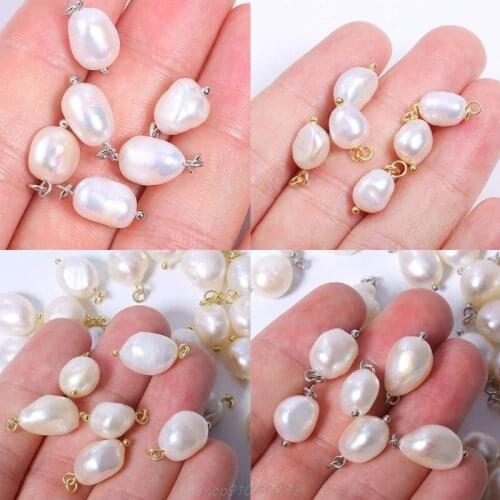 6Pcs Baroque Freshwater Pearl Charms Irregular Shaped Pendant Loose Beads for DIY Jewelry Making Earrings MY27 21 Dropship