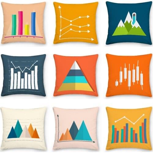 Geometric Series Polyester Pillow Cover Decorative Sofa Cushion Cover 45x45cm Home Decorative Pillows Cover Pillowcase