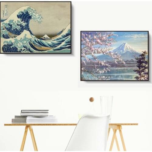 Fuji Mountain Blossom Landscape Wall Art Canvas Painting Poster For Home Decor Posters And Prints Unframed Decorative Pictures