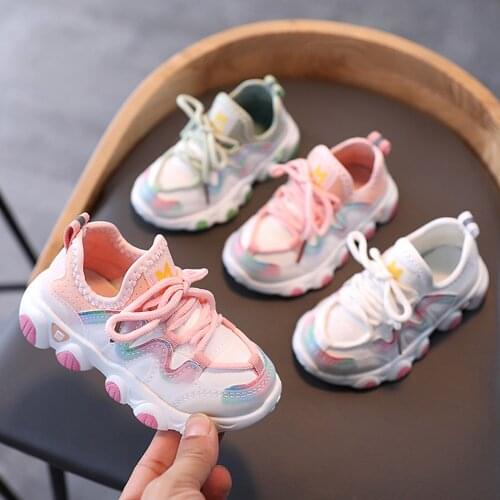 Toddler Infant Sport Shoe Kids Baby Girls Winter Warm Leather Lace Up Soft Shoes Sneakers Non-slip Cute Printed Shoe Chaussure