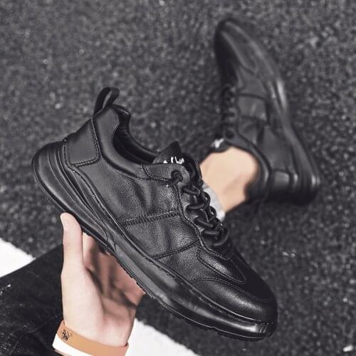 Breathable Sneakers Mens genuine Leather Business dress Casual Shoes Male Fashion Loafers Walking Footwear Tenis Feminino s5