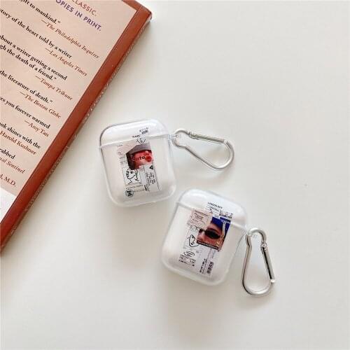 Cute Girl Sunglass Man Case For Airpods Clear Silicone Shockproof Case for Air pods Pro Soft Build block Transparent Cover Bags