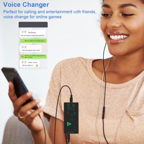 Voice Changer Mini Portable Voice Modulator with Adjustable Voice Functions Phone Computer Sound Card