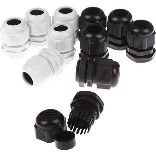 New 5Pcs PG19 Plastic Connector Glands IP68 Waterproof Connector Gland Connector Fit For 10-15mm Dia Cable Wholesale
