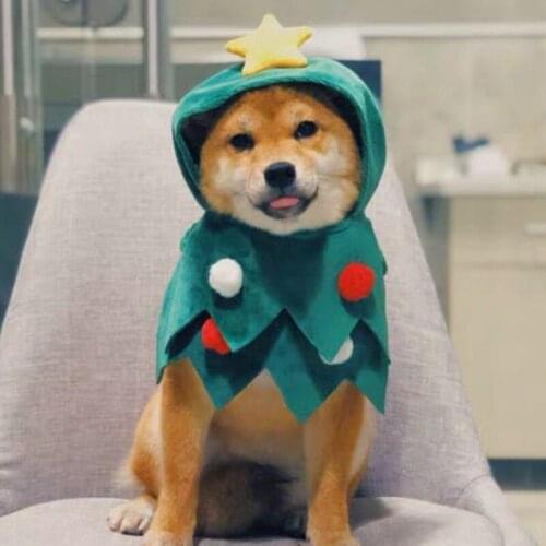 Pet Dog Christmas Clothes Pet Xmas Tree Shawl Clothes Pet Winter Warm Clothes Puppy Dog Festival Cosplay Outfit Pet Clothing23