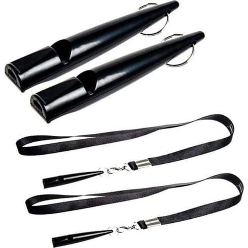 New Dog Training Whistles, Dog Whistle 210.5 with Lanyard, Black Dog Whistle for Recall, Barking (2 Pack)