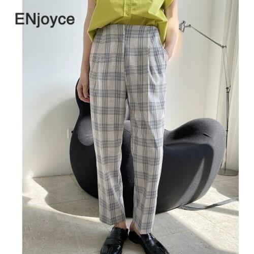 Женские брюки в клетку OFEMCINE China At AliExpress