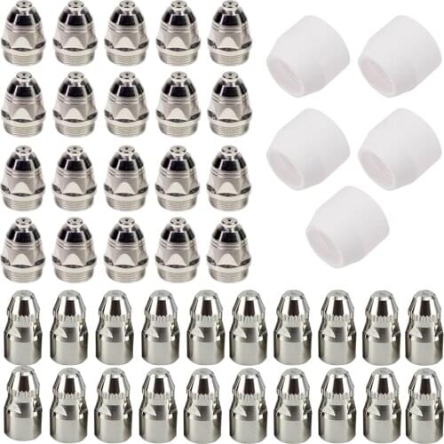 P80 45pcs Electrode Tip Nozzle Consumable Parts Of plasma Cutter Torch Consumables Kit 1.5mm