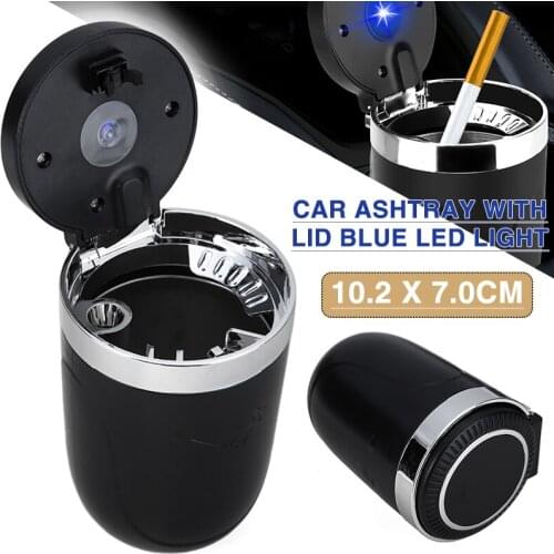 Car Truck Ashtray Cigarette Smoke Ash Cylinder Holder LED Light High Quality Cigar Ashtray Container Fit for Most Auto Vehicle