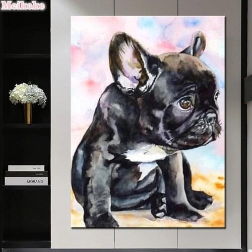 Full Diamond Painting French Bulldog Diy Round Diamond Embroidery Cartoon Picture Mosaic Decoration For Home Hobby gift