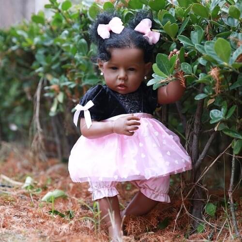 HOOMAI Lifelike Reborn Baby Dolls with Soft Body African American Realistic Girl Doll 20 Inch Best Birthday Gift