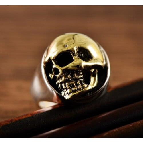 Real 925 Sterling Silver Personality Profile Domineering Skeleton Fashion Trend Mens Ring Exquisite Commemorative Party Jewelry