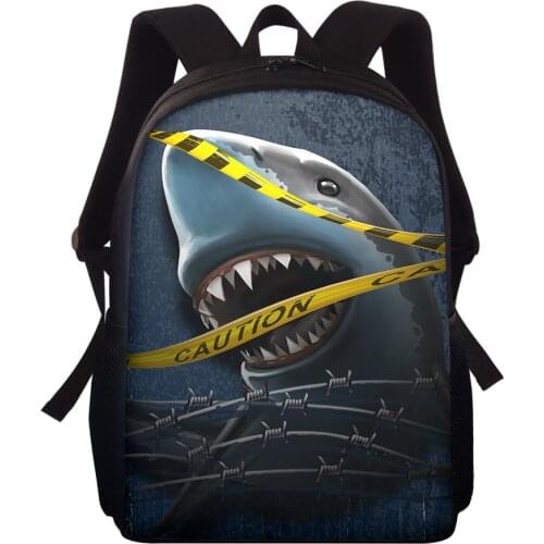 Backpack Custom Pattern Animal Drawings Shark School Bag Schoolbags Teenagers Girls Boys Student Travel Book Bag Kids Mochila