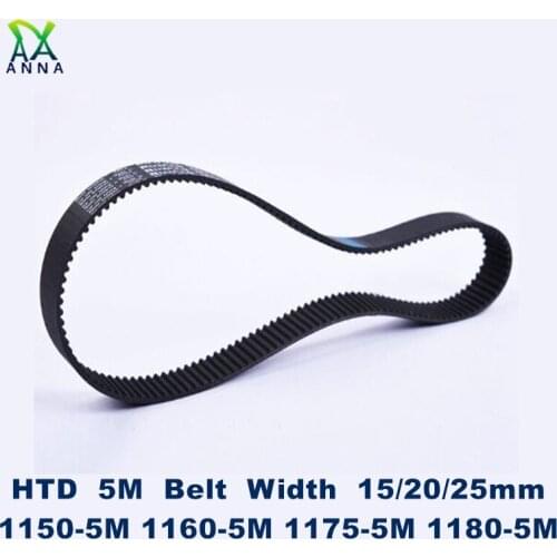 HTD 5M synchronous Timing belt C=1150/1160/1175/1180 width 15/20/25mm Teeth 230 232 235 236 HTD5M 1150-5M 1160-5M 1175-5 1180-5M