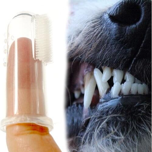 Super Soft Pet Finger Toothbrush Dog Brush Bad Breath Tartar Teeth Tool