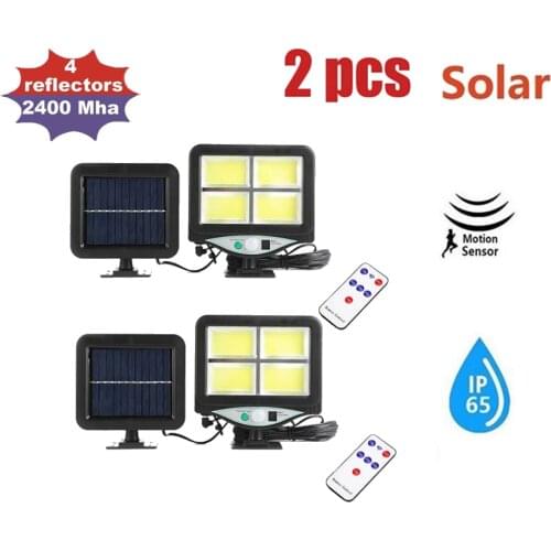 2pcs LED Solar Lamp Motion Sensor Wall Light Outdoor Courtyard Garden Garage Security Lamp Waterproof Solar Street Light indoor