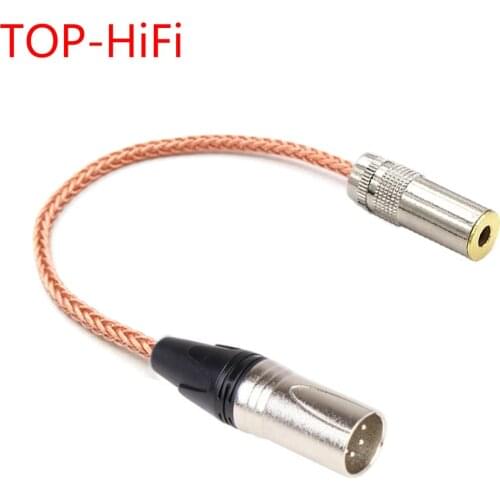 TOP-HiFi DIY Single Crystal Copper 4.4mm Balanced Female to 4pin XLR Balanced Male Audio Adapter Cable 4.4mm to XLR Adapter