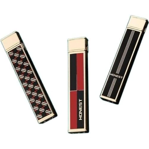 Ultra-thin Mini Slender Bar Inflatable Lighter Grinding Wheel Open Flame Smoking Accessories for Weed Fashion for Girls Gift